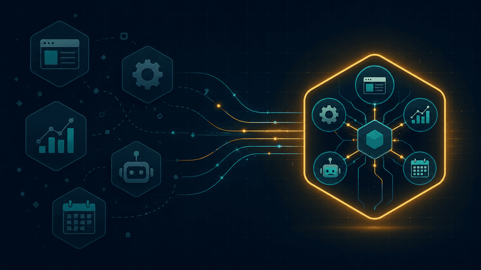 An abstract image showing how a digital department brings order to chaos in the digital marketing and strategy world